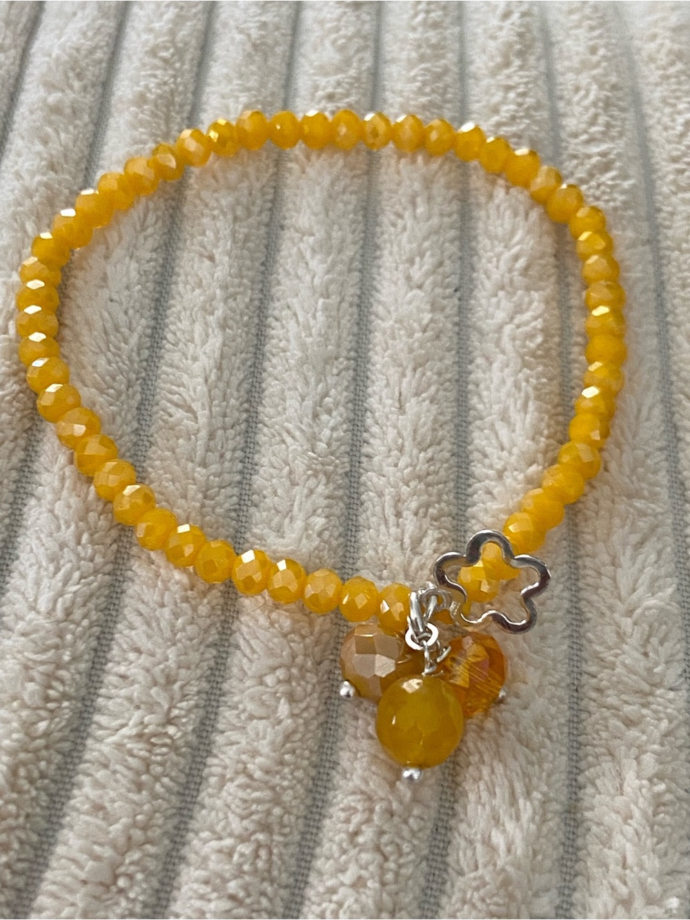 Yellow Faceted Bead Charm Bracelet - Women's Jewelry